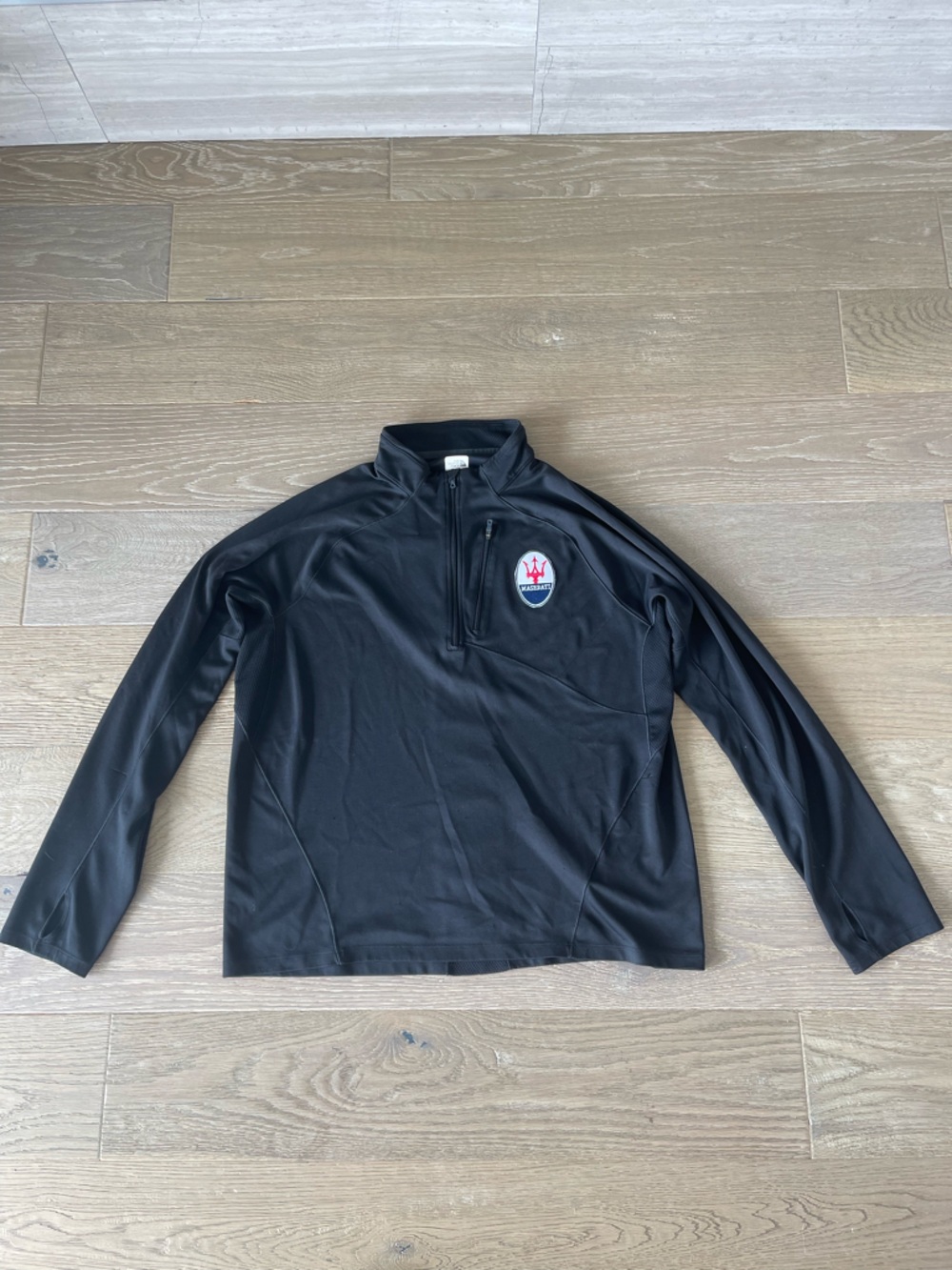 Maserati Black Quarter-Zip Pullover with Crest